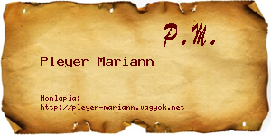 Pleyer Mariann névjegykártya