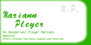 mariann pleyer business card